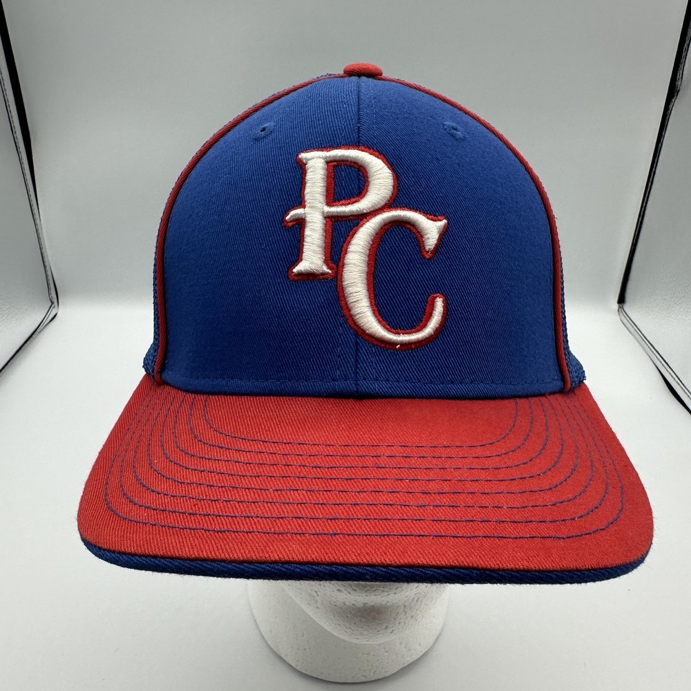 PC Hat‎ Cap Fitted Mens M Blue Red Mesh Baseball Champro CFIT Trucker Style